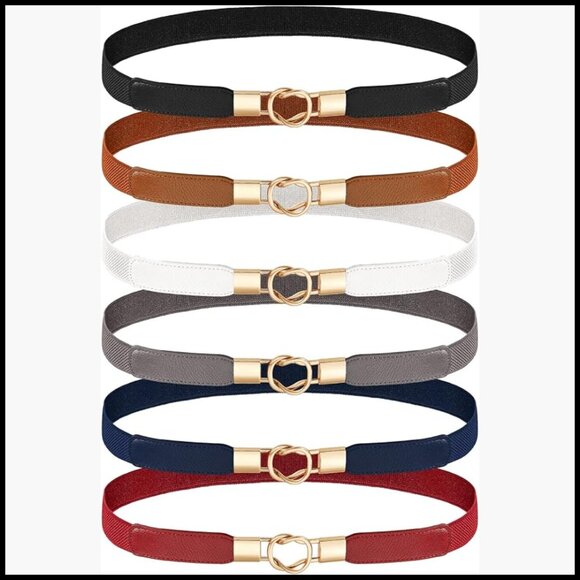 6 Piece Elastic Waist Belts for Dresses Skirts Sweaters main image 4